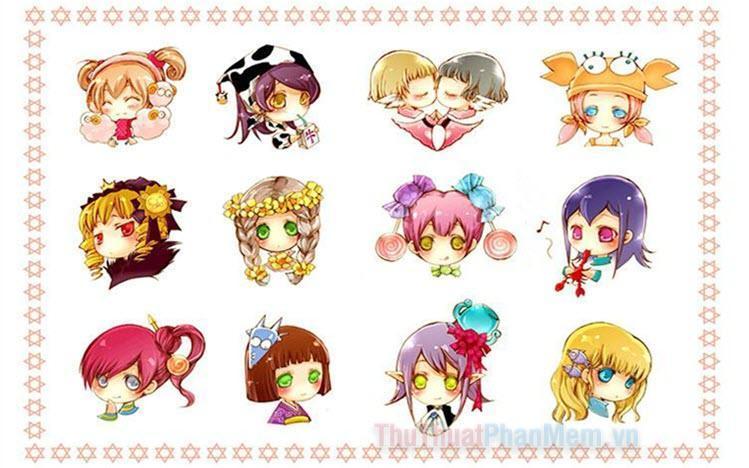 Ảnh Chibi 12 cung hoàng đạo cực dễ thương